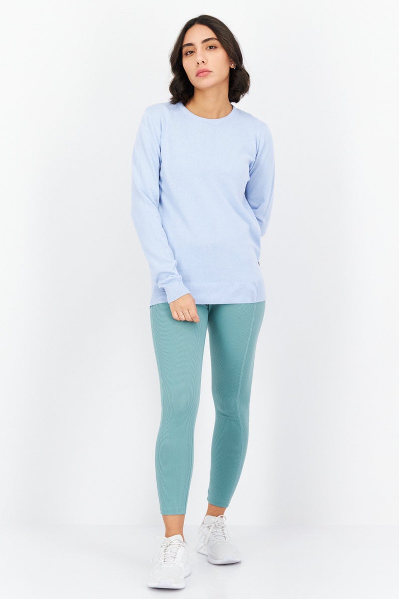 French Connection سويت شيرت نسائي بياقة دائرية بأكمام طويلة، أزرق - Image 4